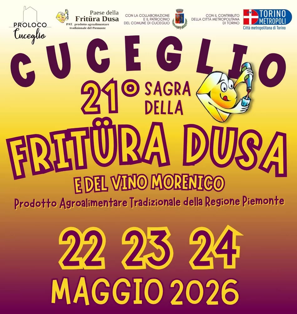 21ª Sagra della Fritüra Dusa e del Vino Morenico 2026 – Cuceglio (TO)