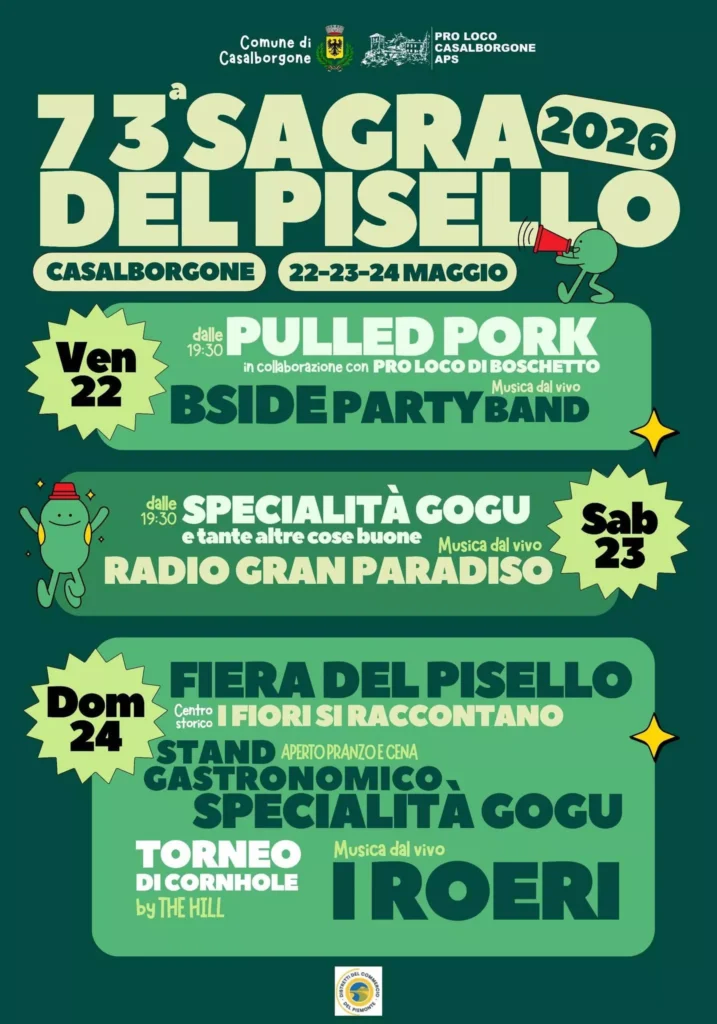 73ª Sagra del Pisello 2026 – Casalborgone (TO)