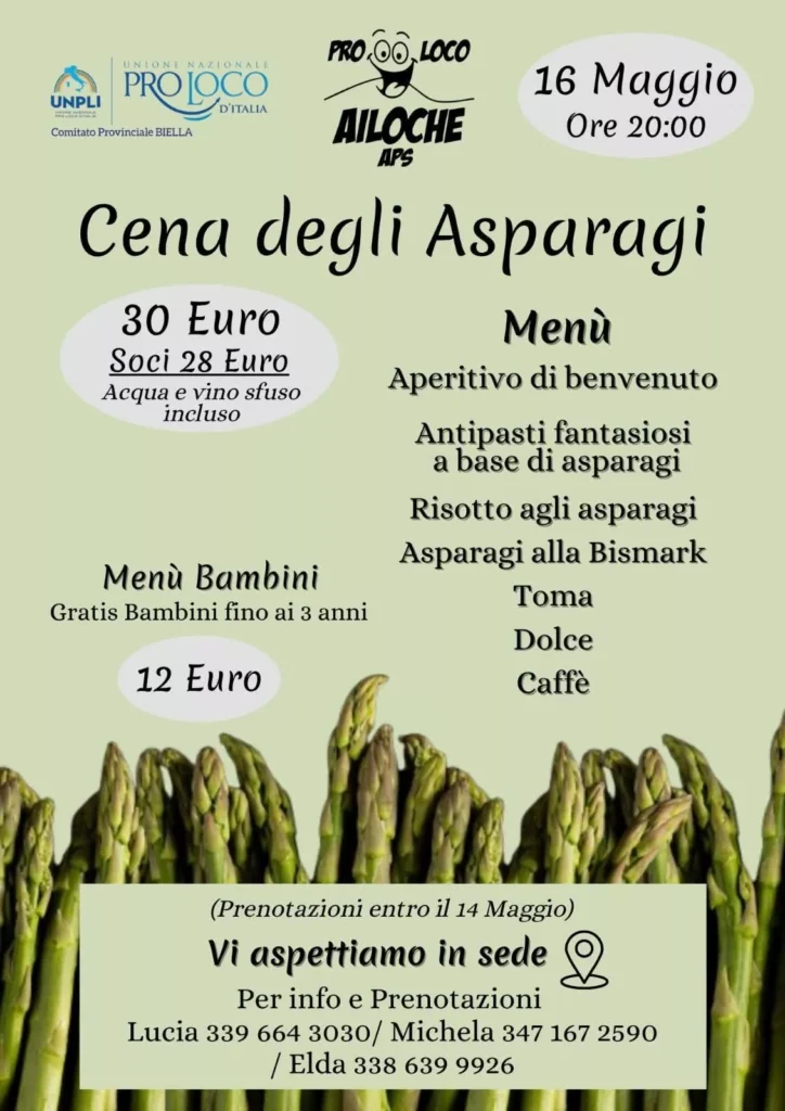 Cena degli Asparagi 2026 – Ailoche (BI)