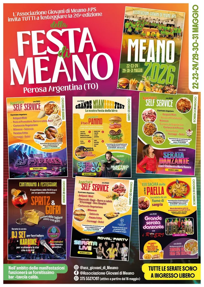 Festa di Meano 2026 – Perosa Argentina (TO)