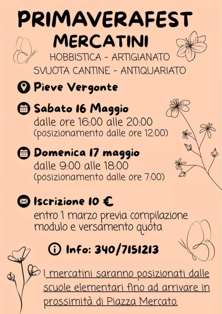 PrimaveraFest Mercatini 2026 – Pieve Vergonte (VB)
