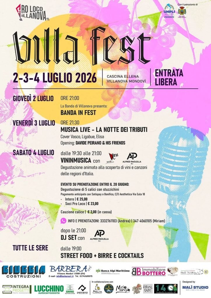 Villa Fest 2026 – Villanova Mondovì (CN)