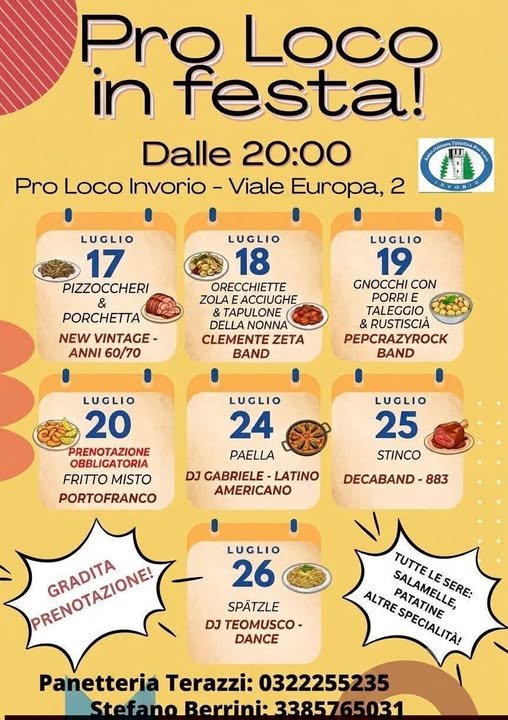 Pro Loco in Festa 2026 – Invorio (NO)