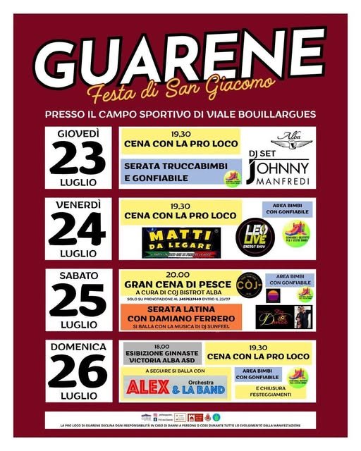 Festa di San Giacomo 2026 – Guarene (CN)